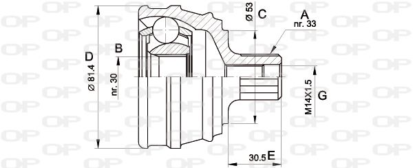 OPEN PARTS Nivelsarja, vetoakseli CVJ5063.10